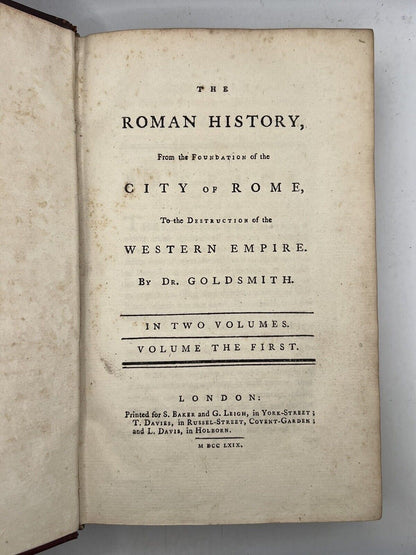 The History of Ancient Rome by Oliver Goldsmith 1769 First Edition