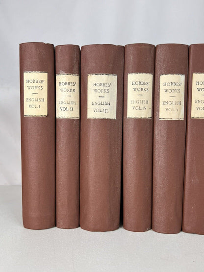 The Works of Thomas Hobbes 1839-45 First Edition In English