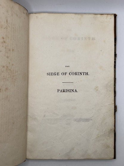 The Siege of Corinth and Parisina by Lord Byron 1816 First Edition First Issue