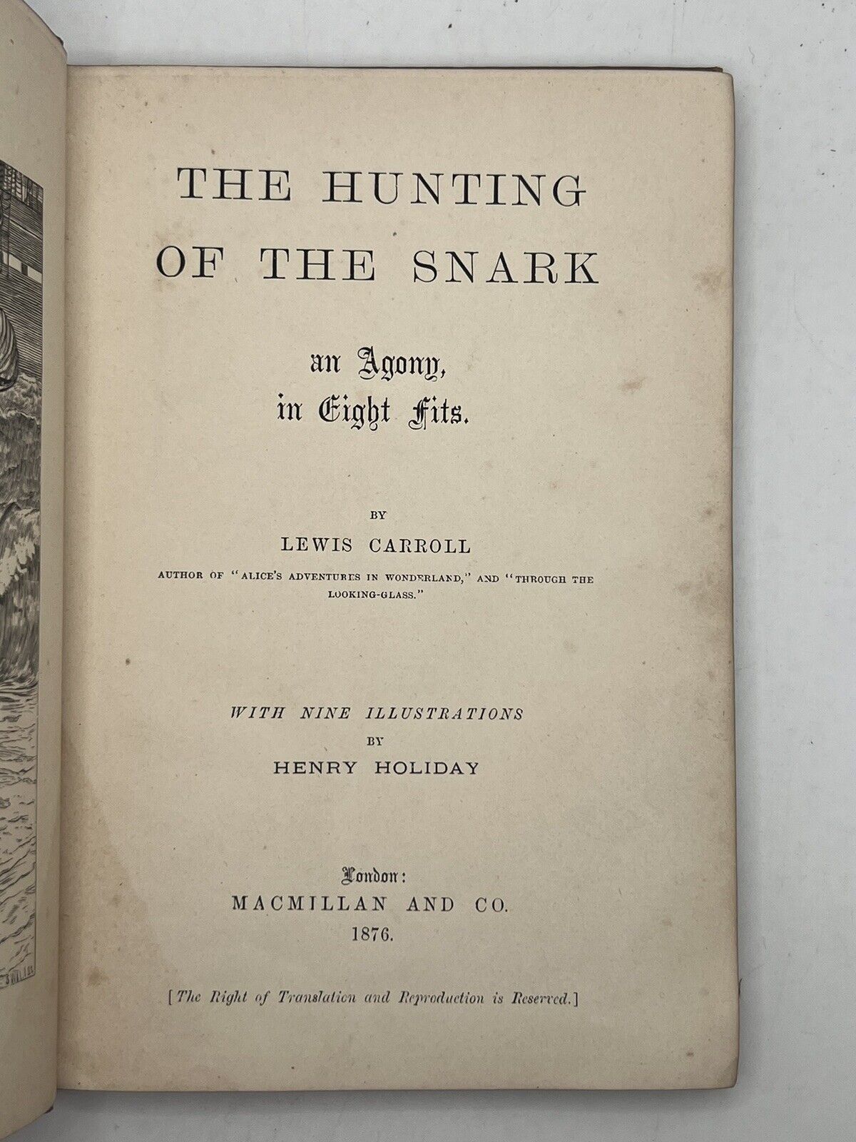 The Hunting of the Snark by Lewis Carroll 1876 First Edition Original Cloth