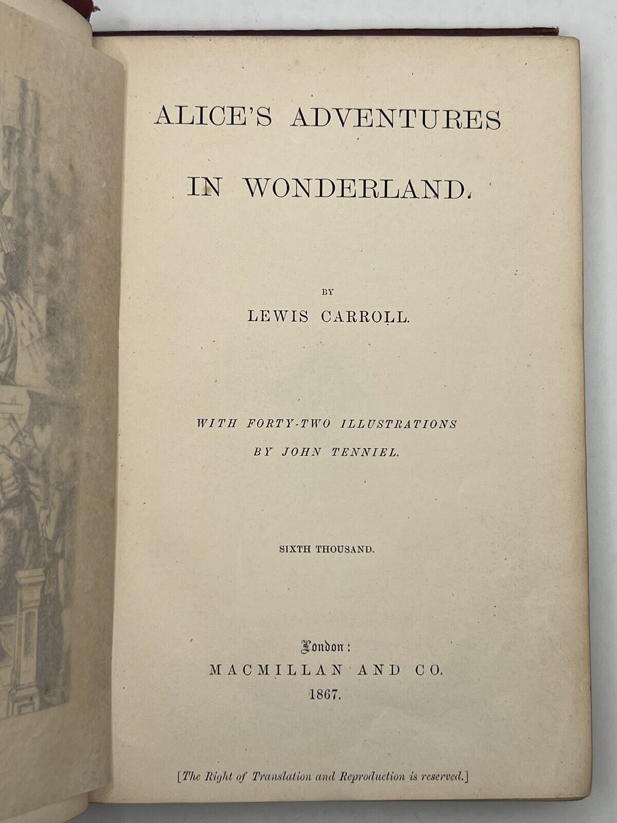 Alice's Adventures in Wonderland by Lewis Carroll 1867 First Edition