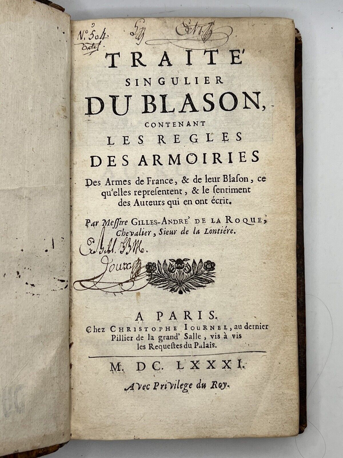 A Treatise on Heraldry by Gilles-André de La Roque 1681