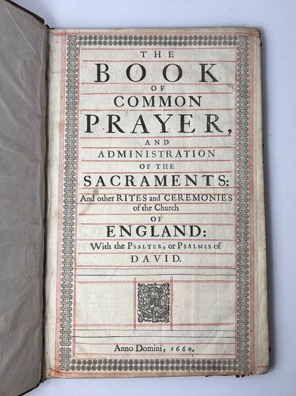 Book of Common Prayer 1660 with Psalms of David