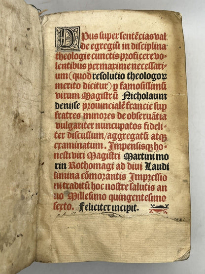 Commentary on Lombard's Sentences 1506