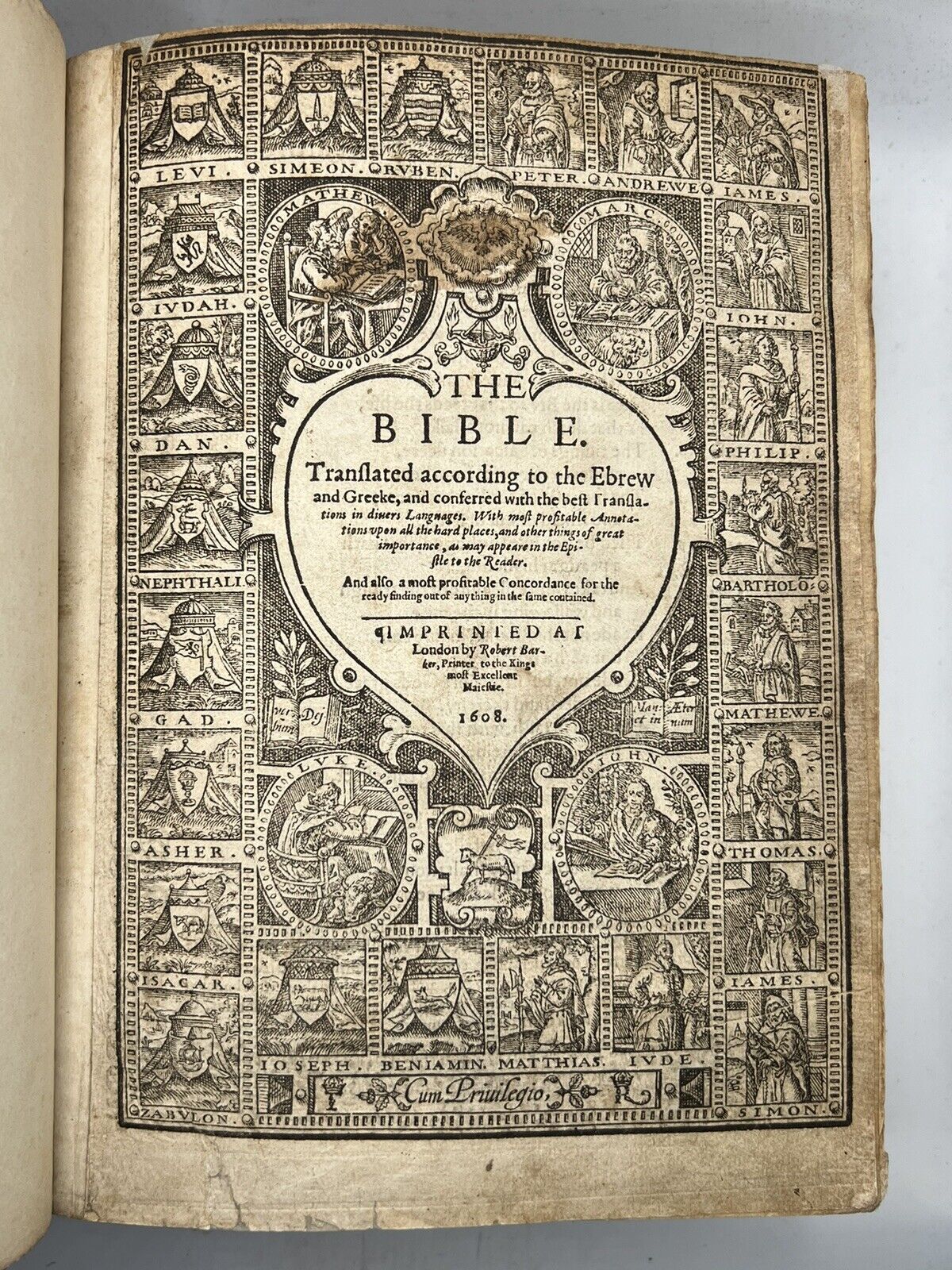 Antique Bible 1608 Geneva Bible