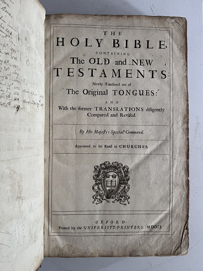 Antique King James Bible 1701