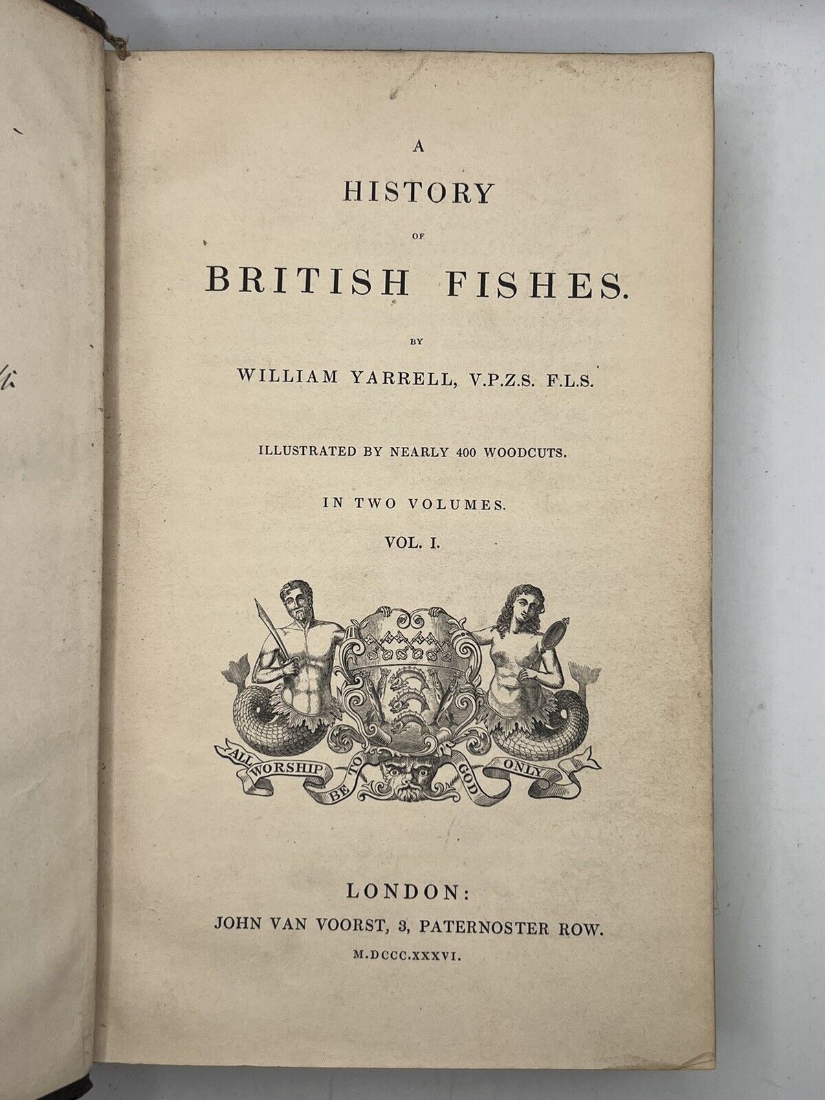 A History of British Fishes by William Yarrell 1836 First Edition