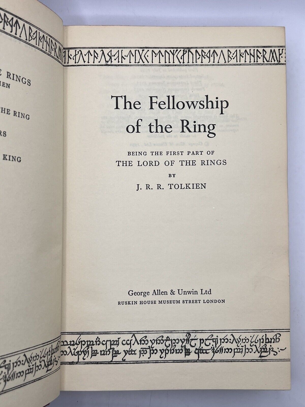 The Fellowship of the Ring by J.R.R. Tolkien 1957 FIRST EDITION 7th Impression