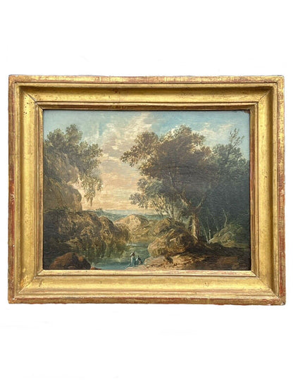 Pier Paolo Anesi (1697-1773) Italianate River Landscape Old Master Painting