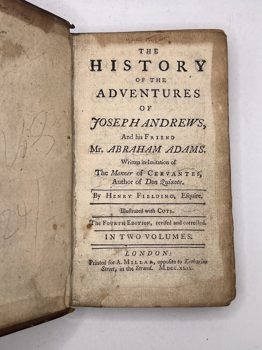 The History of Joseph Andrews by Henry Fielding 1749