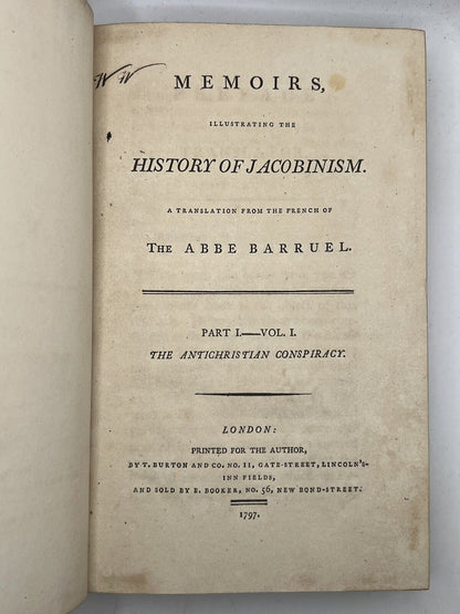 History of Jacobinism by Abbe Barruel 1797-8