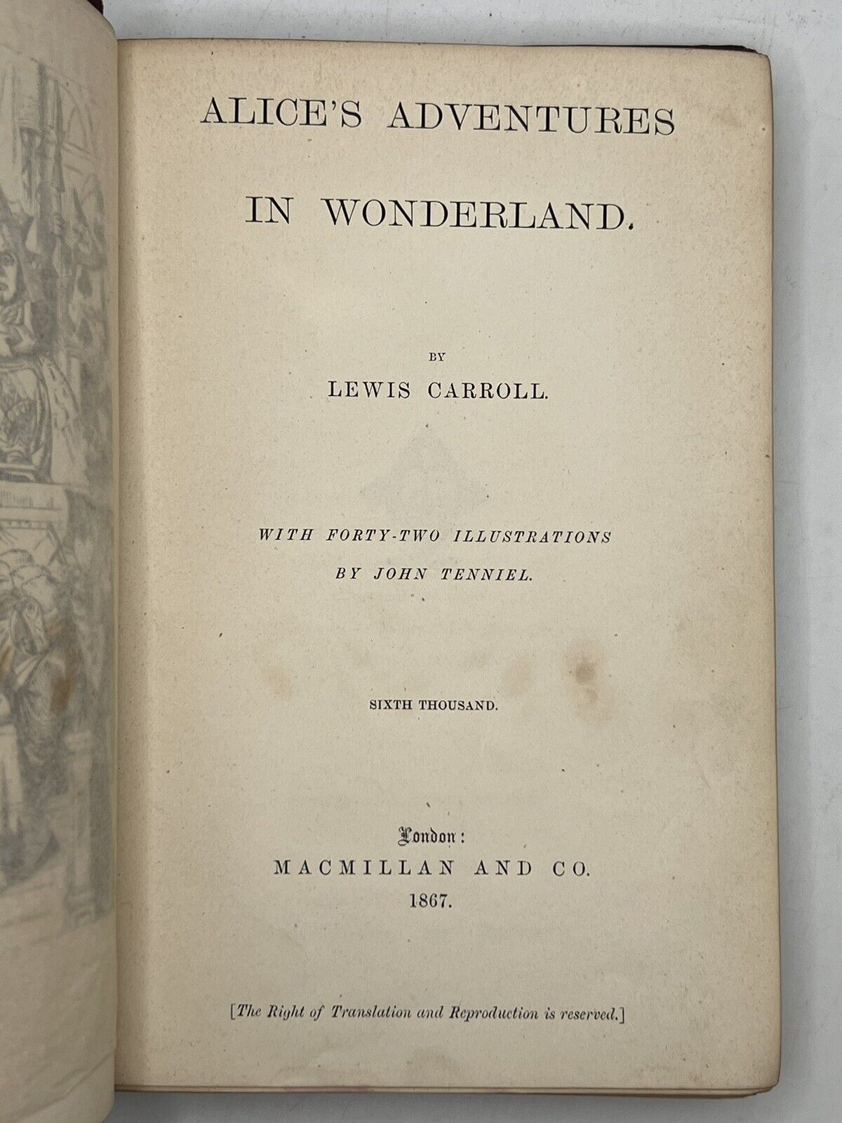 Alice in Wonderland by Lewis Carroll 1867 First Edition