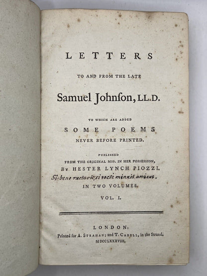 The Letters of Samuel Johnson 1788