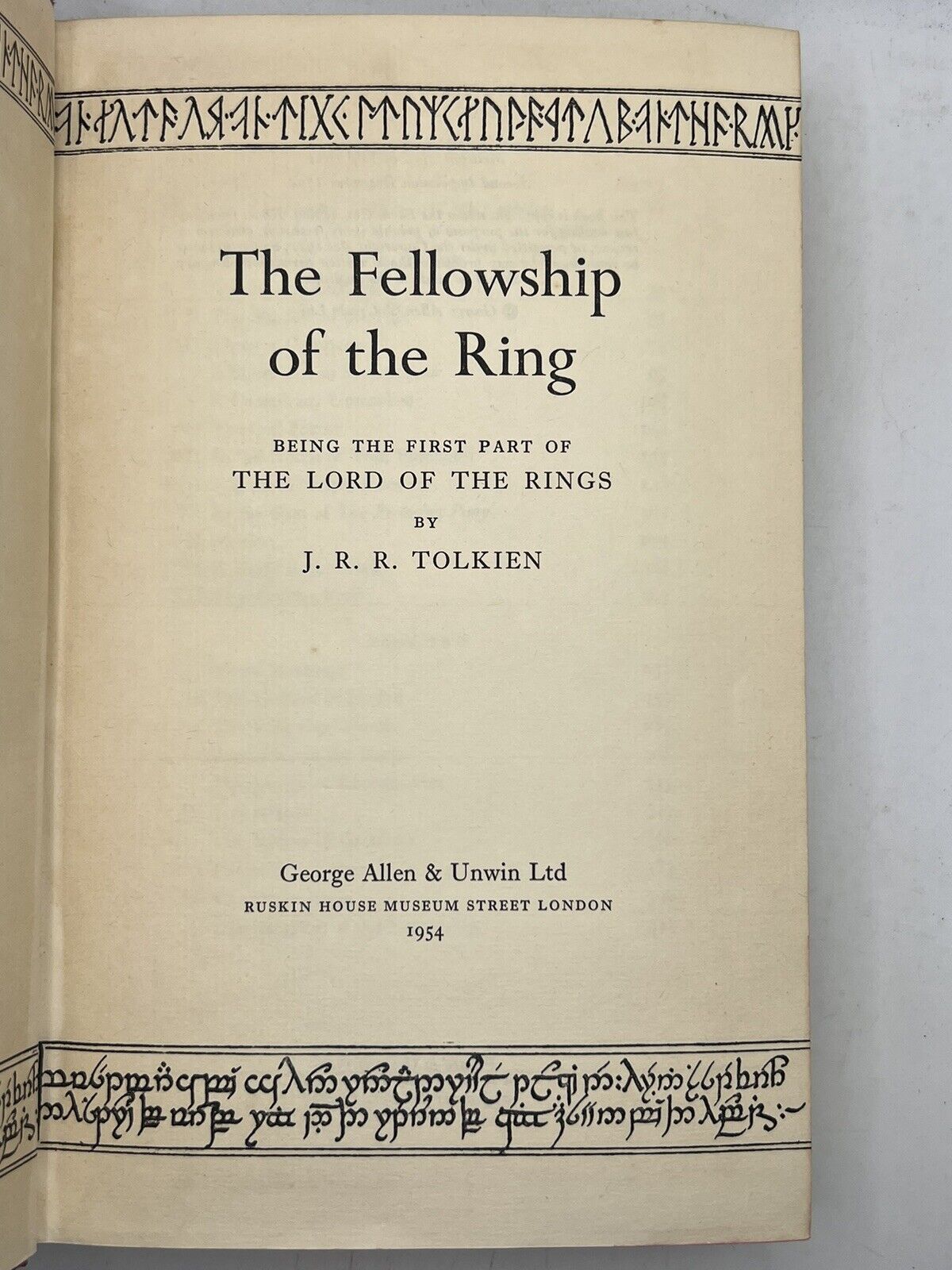 The Fellowship of the Ring by J.R.R Tolkien 1954 First Edition Second Impression