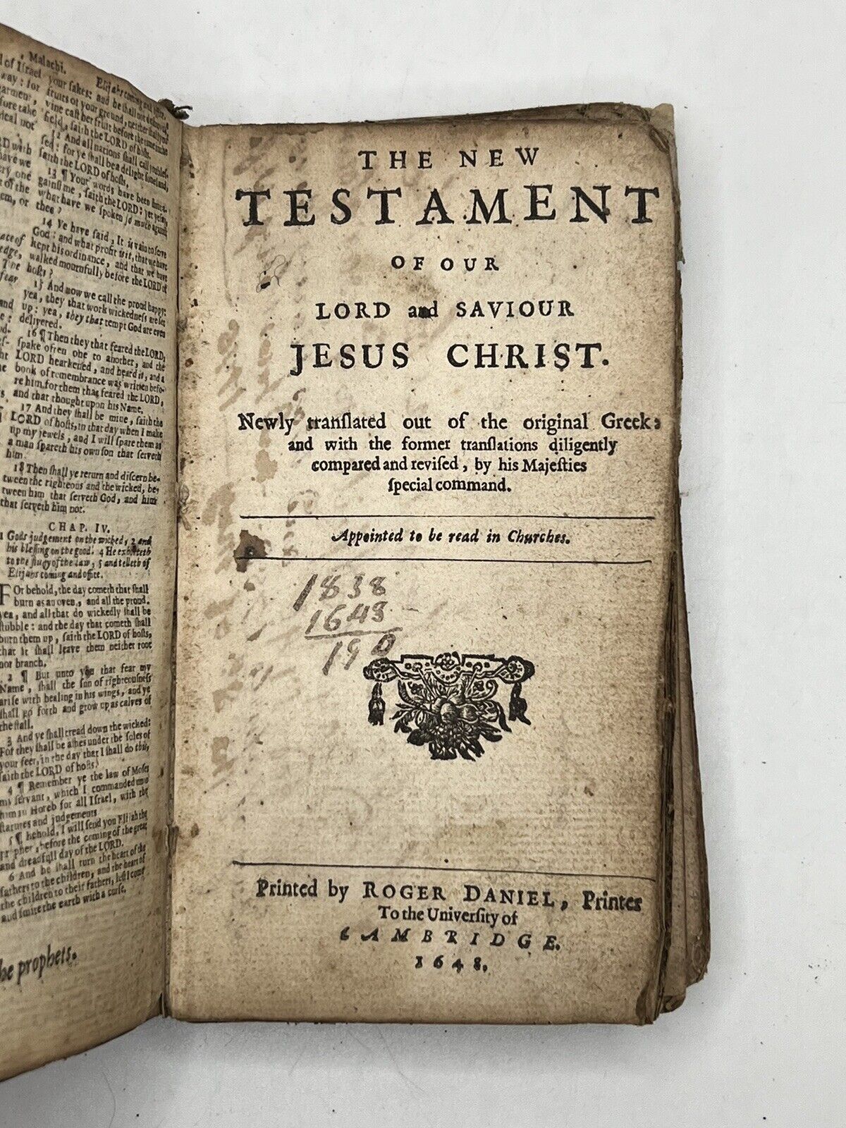 Antique King James Bible 1648