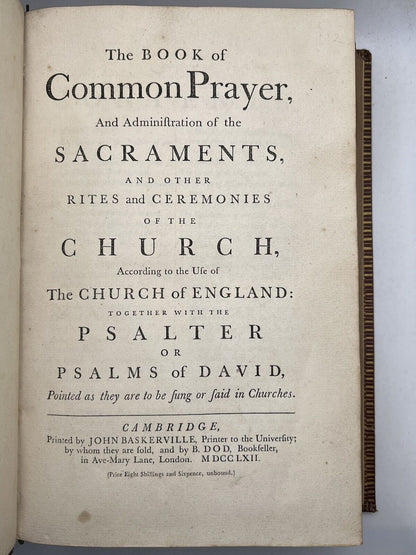 The Book of Common Prayer 1762 John Baskerville