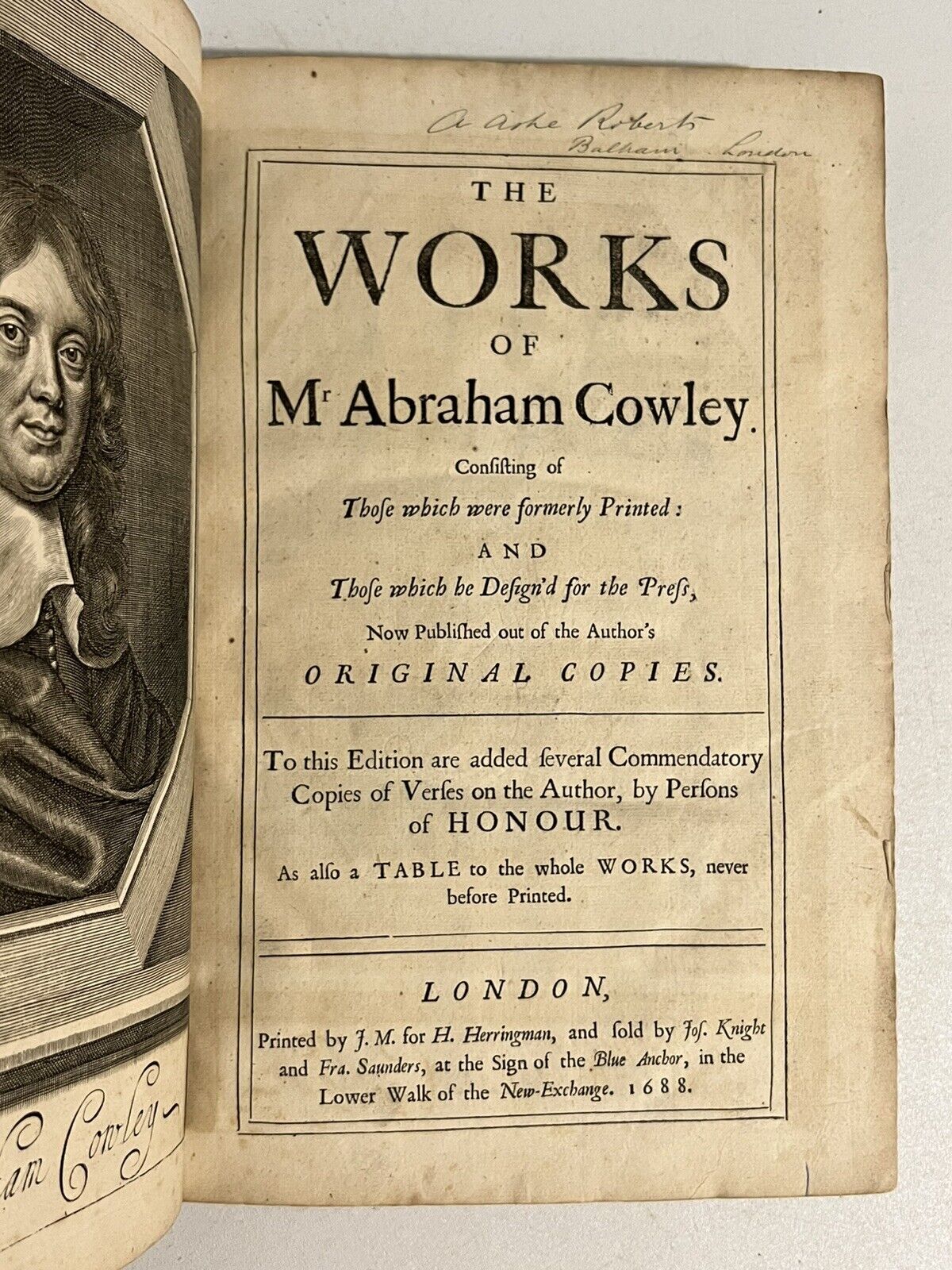 The Works of Abraham Cowley 1688