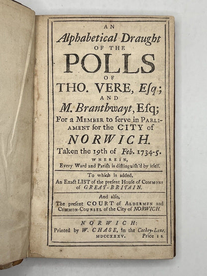 An Alphabetical Draught of the Polls in Norwich 1735