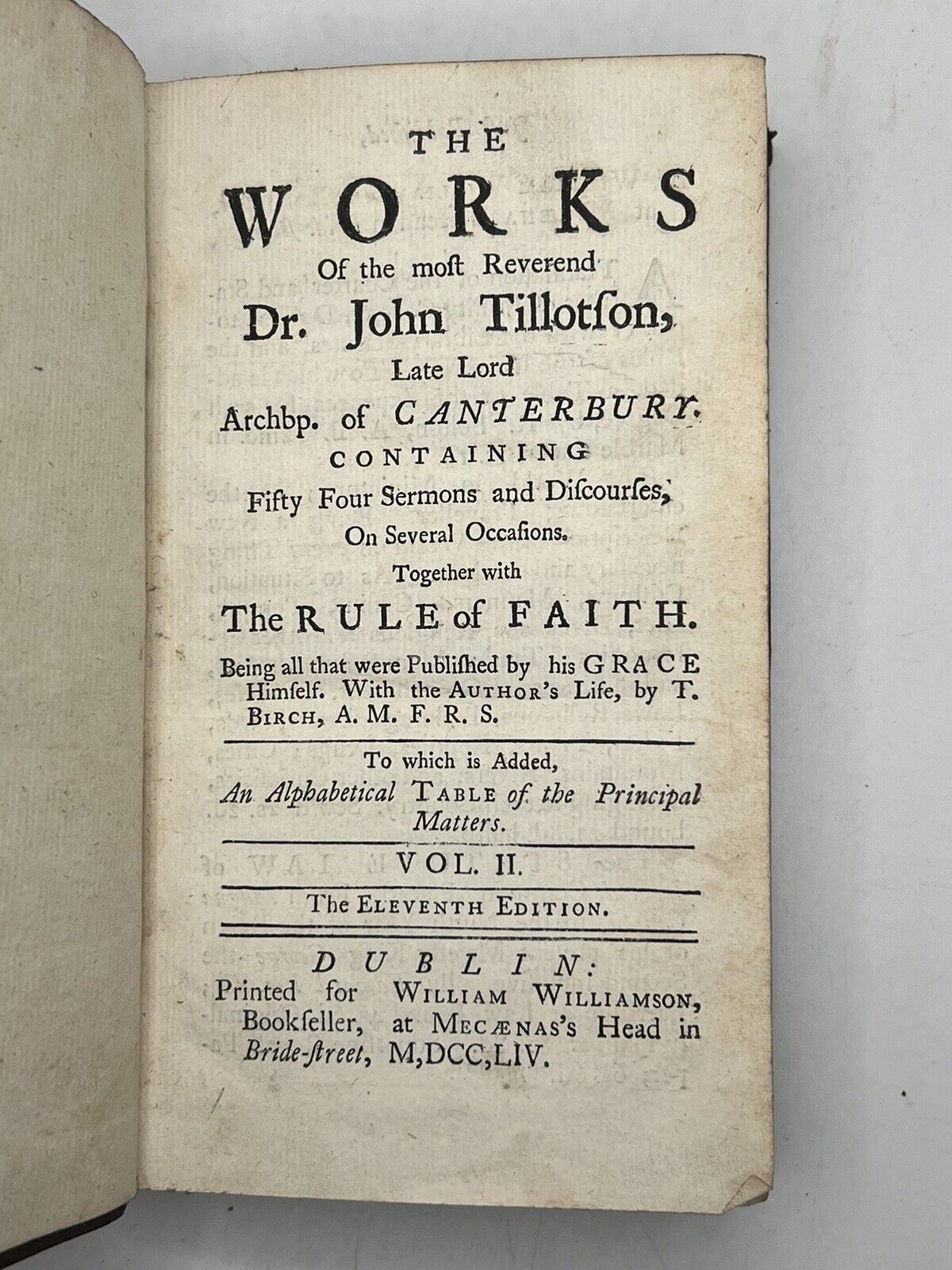 The Works of John Tillotson 1754