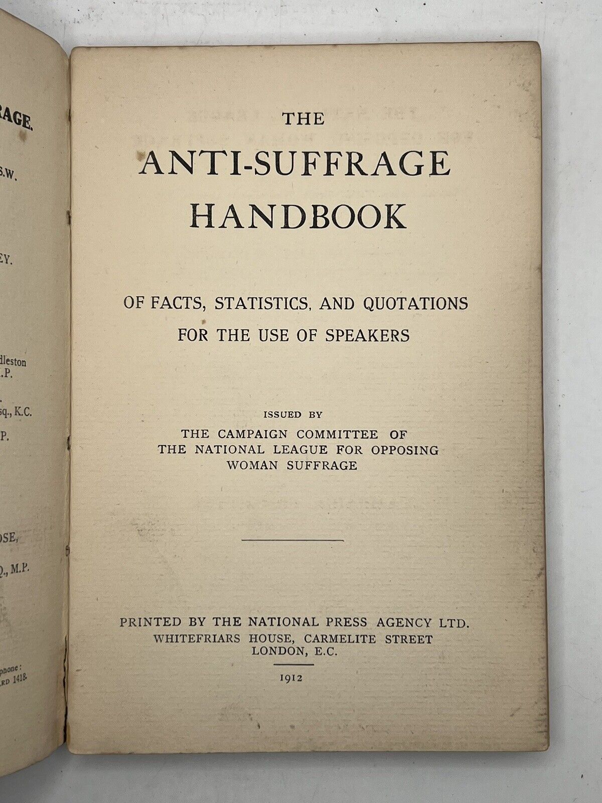 The Anti-Suffrage Handbook 1912