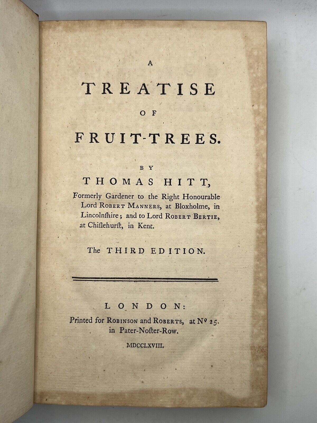 A Treatise of Fruit-Trees by Thomas Hitt 1768