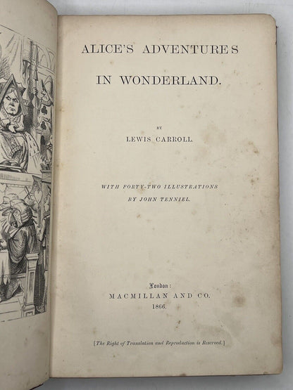 Alice's Adventures in Wonderland by Lewis Carroll 1866 First Edition