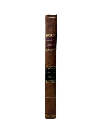 Lectures on the English Poets by William Hazlitt 1818 First Edition