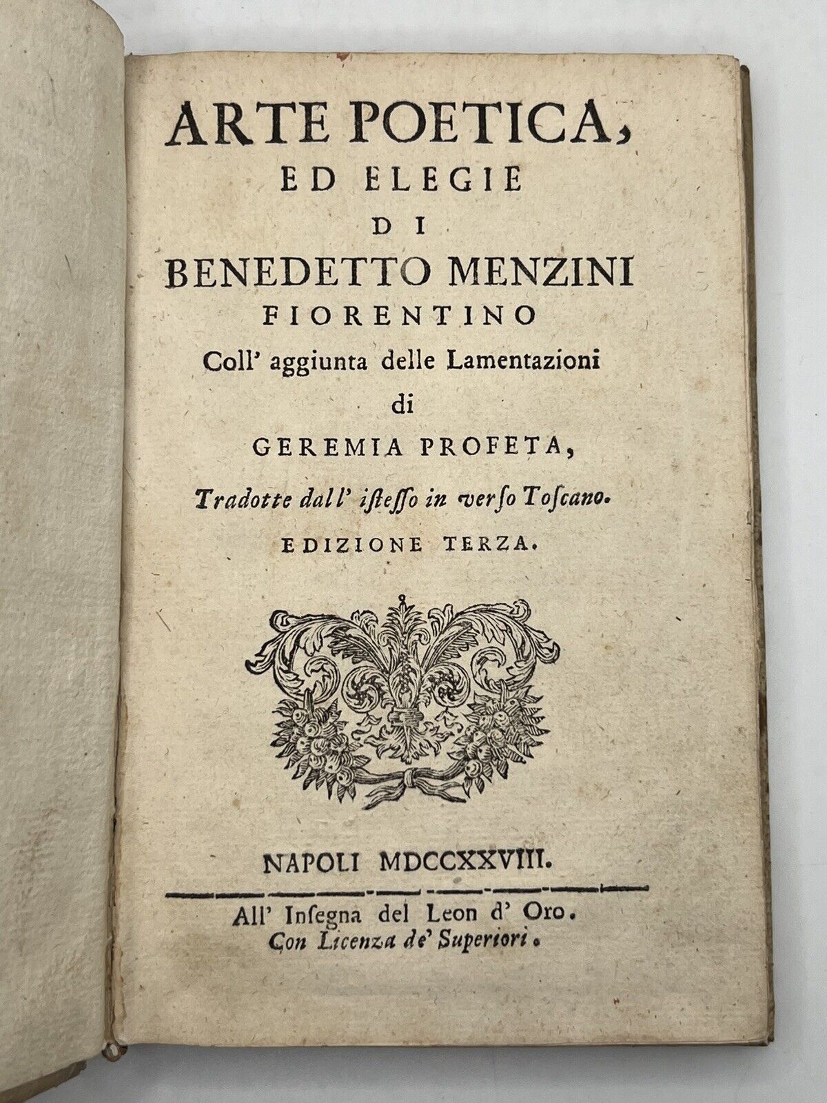 The Art of Poetry by Benedetto Menzini 1728