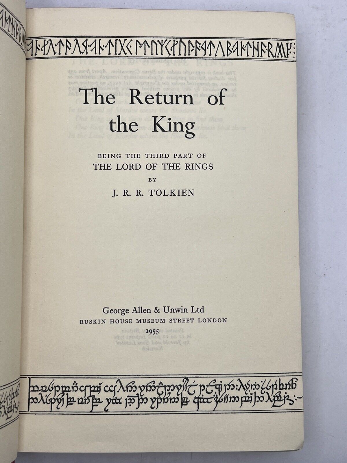 The Return of the King by J.R.R Tolkien 1955 First Edition First Impression