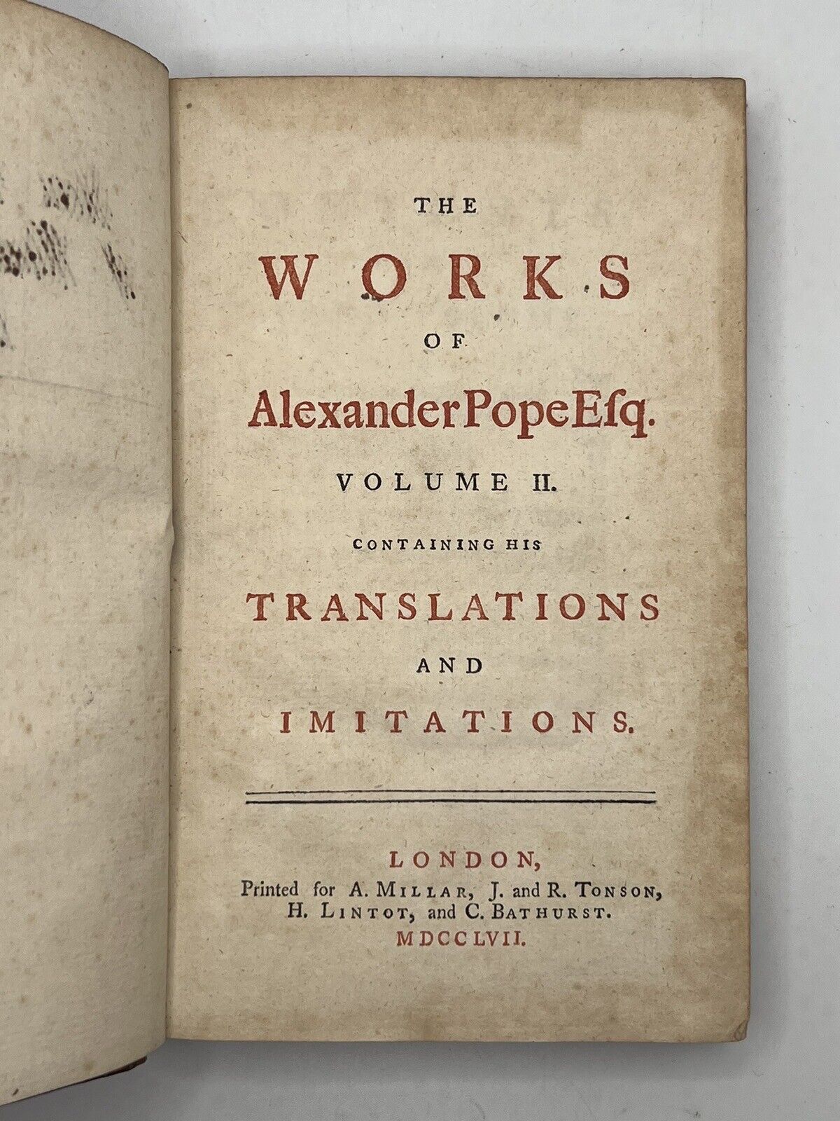 The Works of Alexander Pope 1757