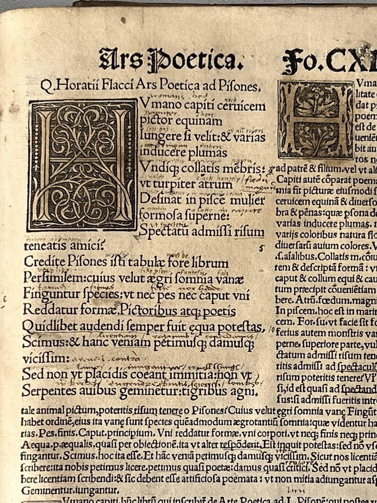 1519 Horace Post-Incunable with Contemporary Marginalia