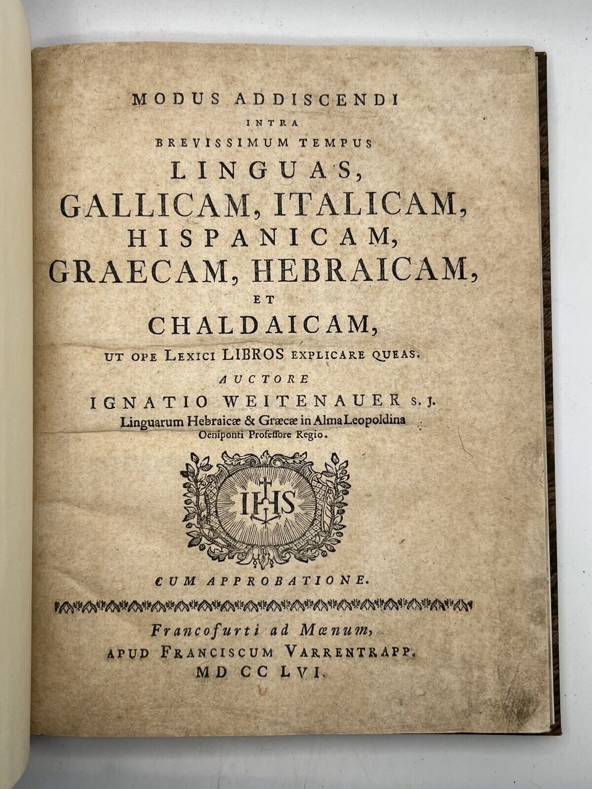 Weitenauer's Method for Learning Languages 1756 French, Italian, Spanish, Greek