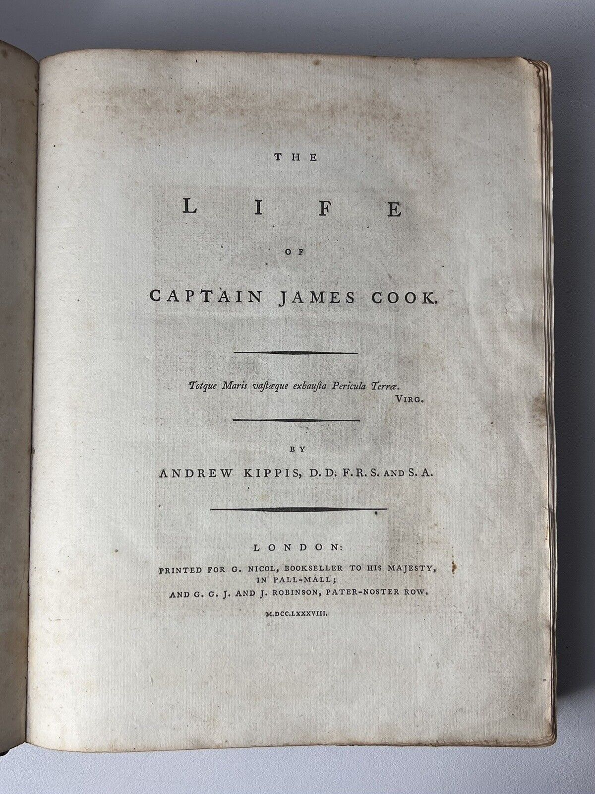 The Life of Captain James Cook by Andrew Kippis 1788 First Edition