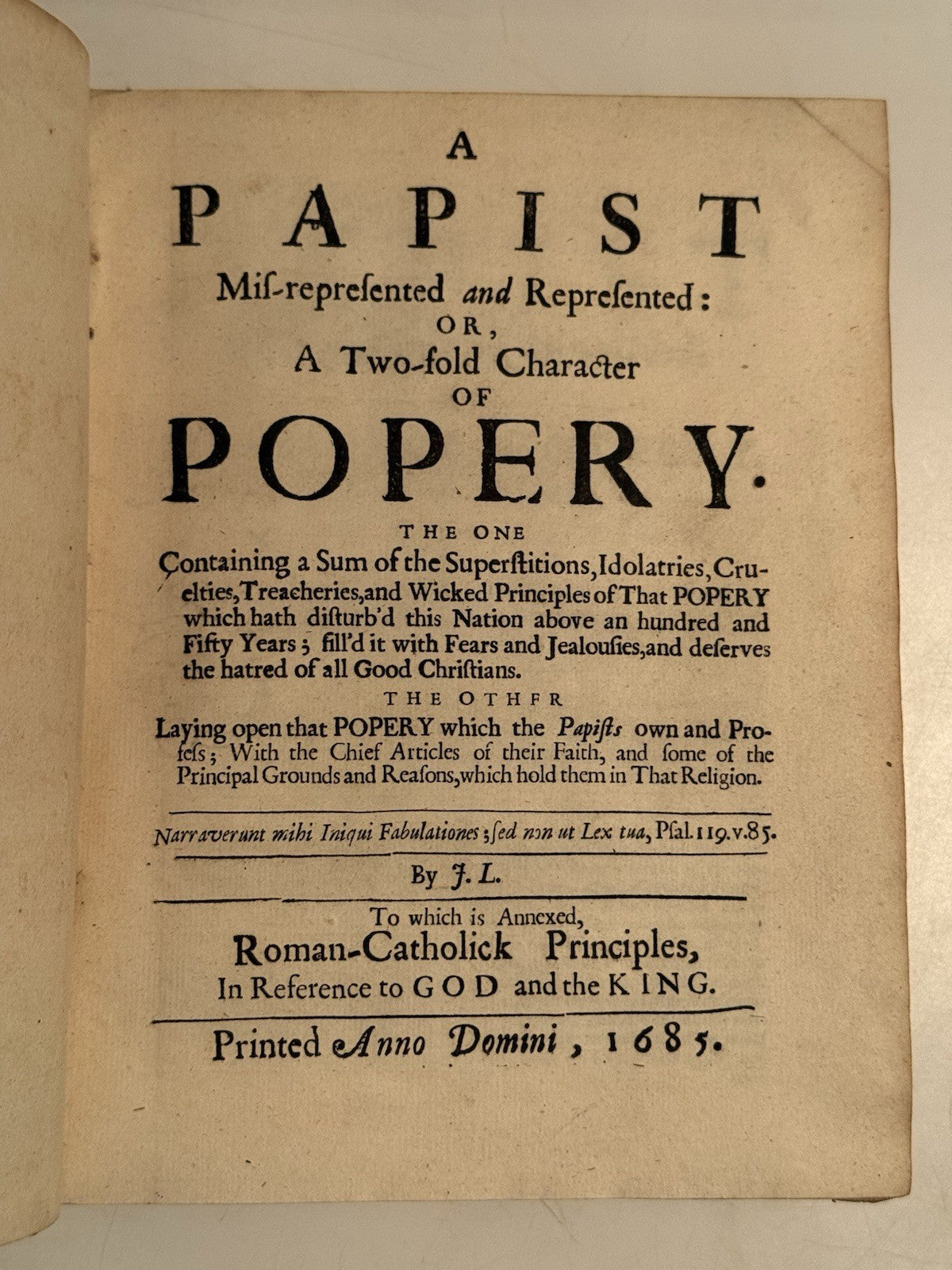 1685-8 Anglican vs Catholic Debate Sammelband