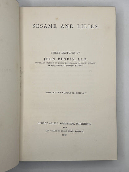 The Works of John Ruskin 1896-99