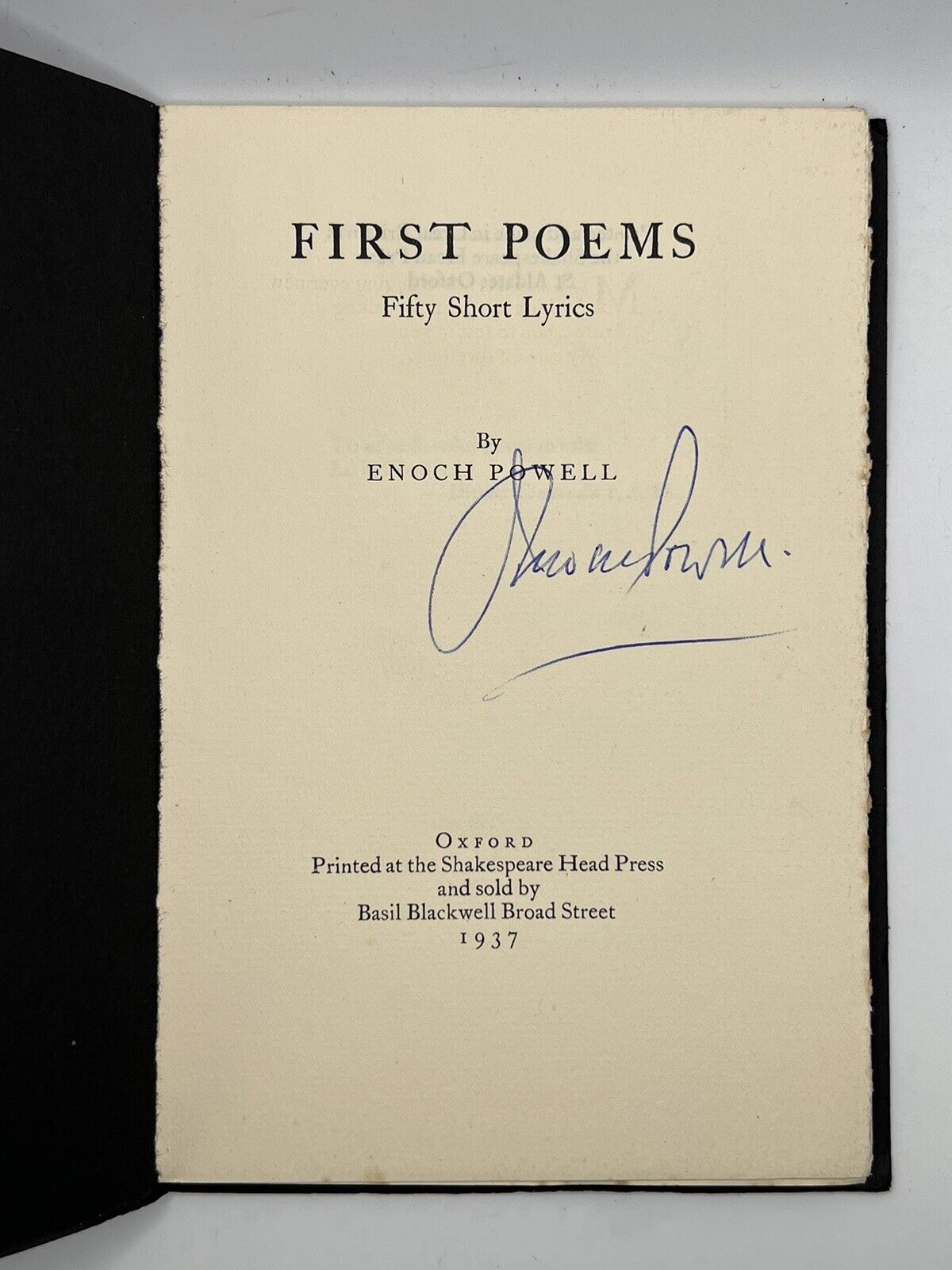 The Poems of Enoch Powell 1937 Signed First Edition