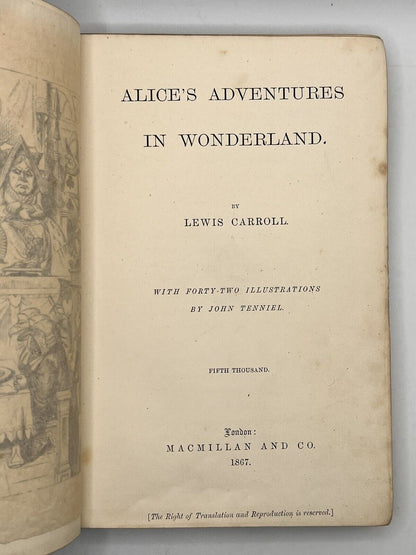 Alice's Adventures in Wonderland by Lewis Carroll 1867 First Edition in Original Cloth