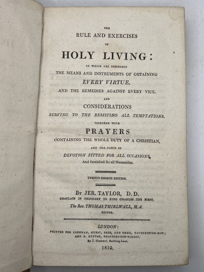 The Rule and Exercises of Holy Living by Jeremy Taylor 1810