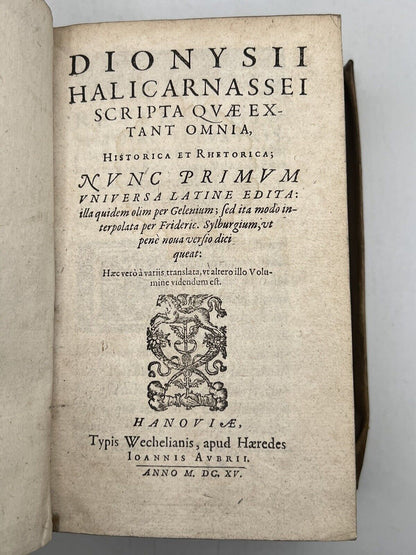 The Works of Dionysius of Halicarnassus 1615