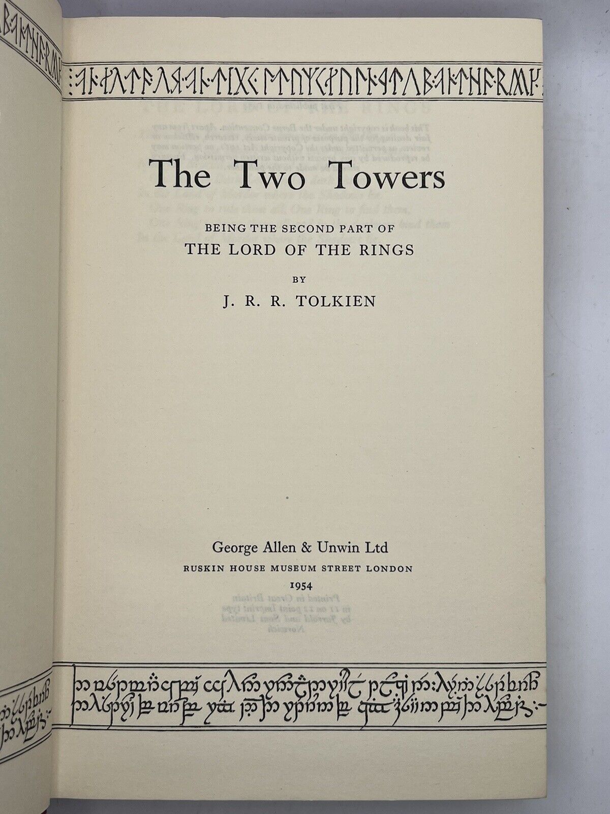 The Two Towers by J.R.R Tolkien 1954 First Edition First Impression