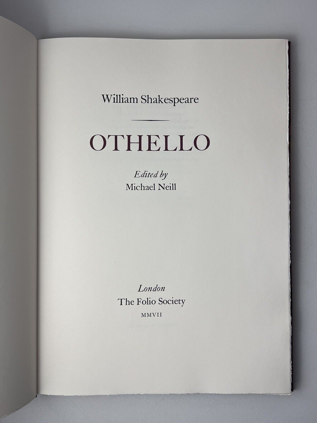 Othello by William Shakespeare 2008 Folio Society, The Letterpress Shakespeare No.670