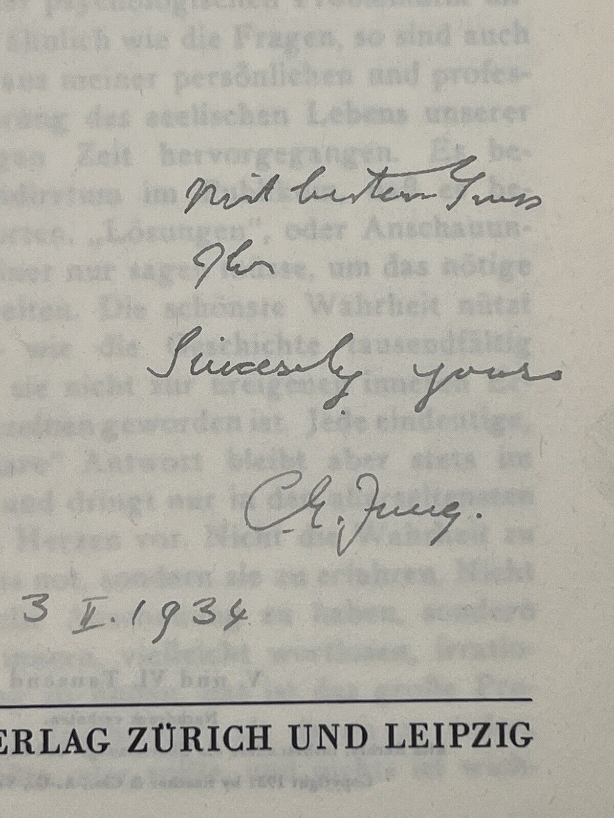 Modern Man in Search of a Soul by C.G. Jung 1934 Signed By Carl Jung!