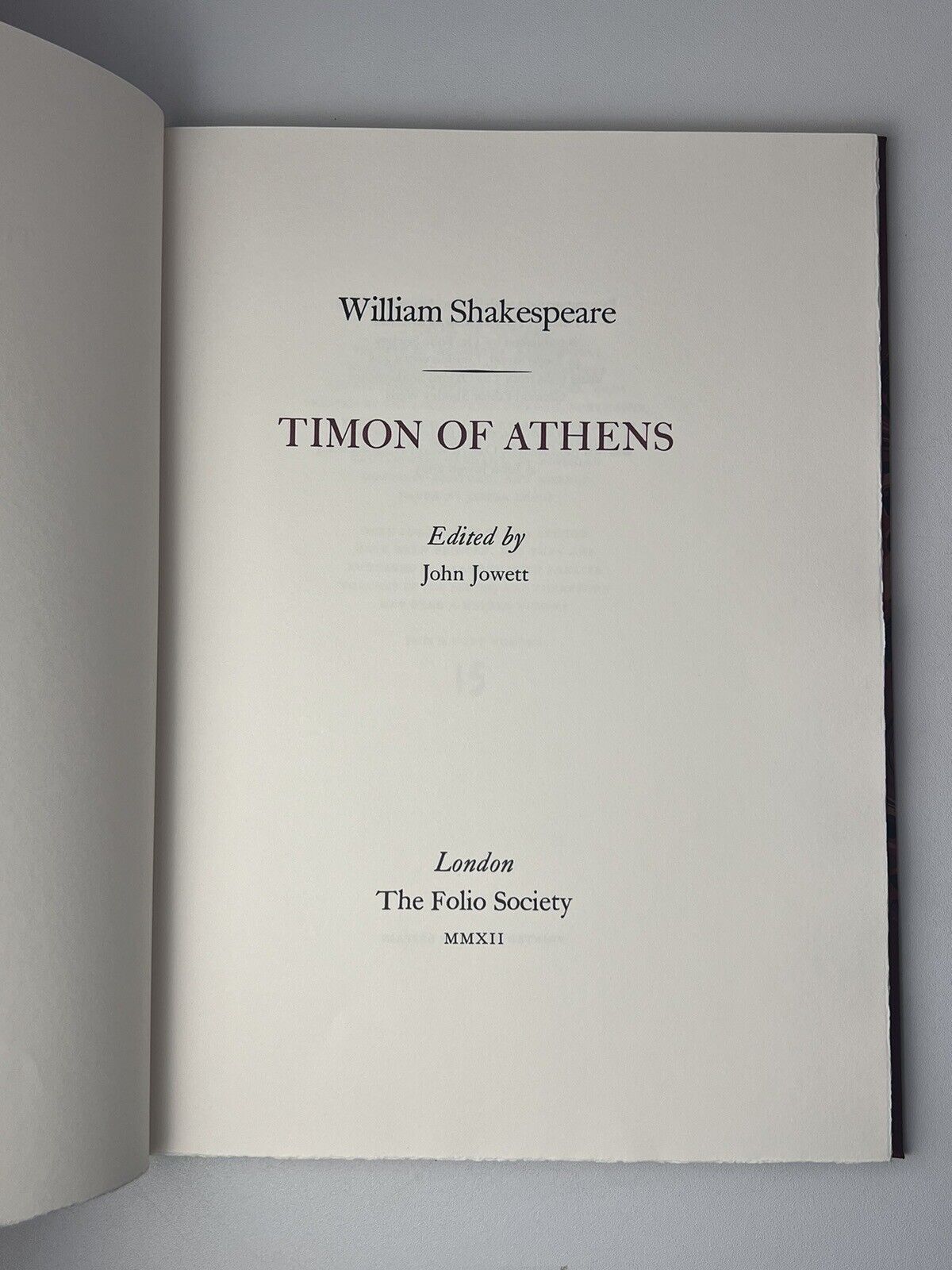 Timon of Athens by William Shakespeare 2012 Folio Society, Letterpress Edition No. 15