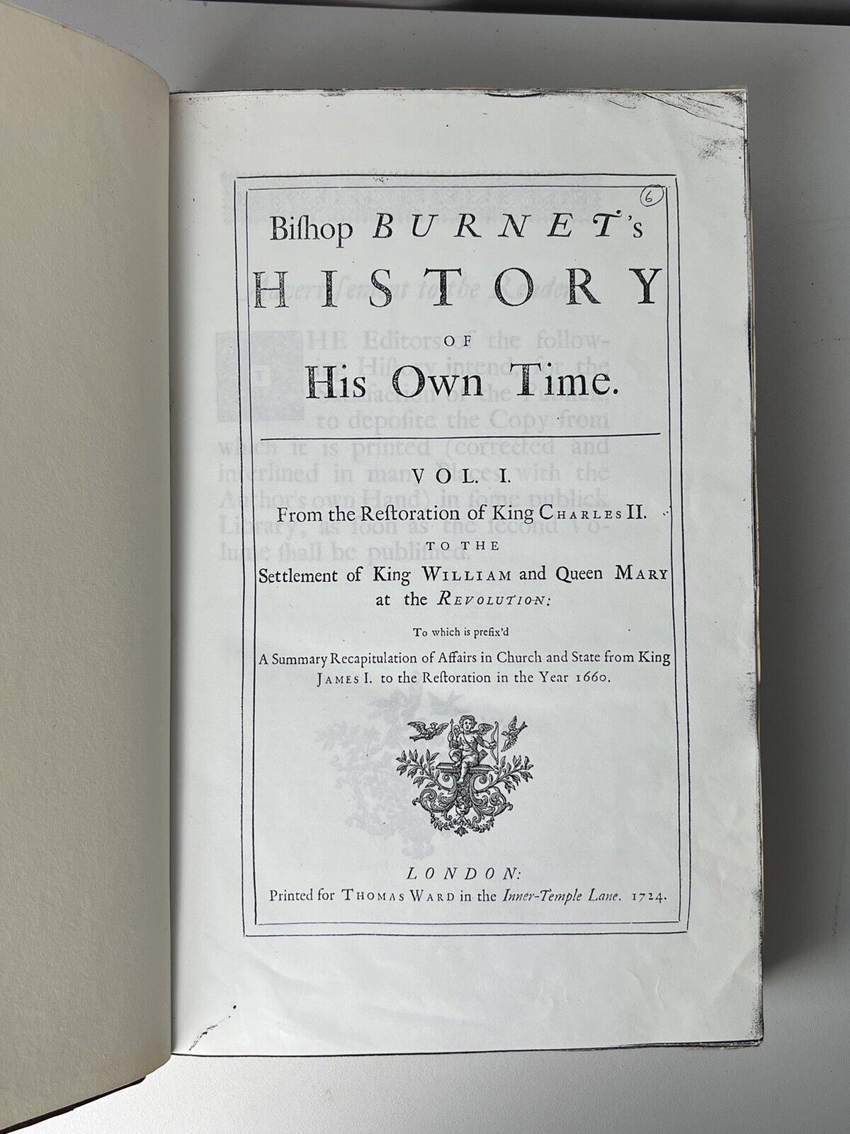 Burnet's History of His Own Time 1724-34 First Edition