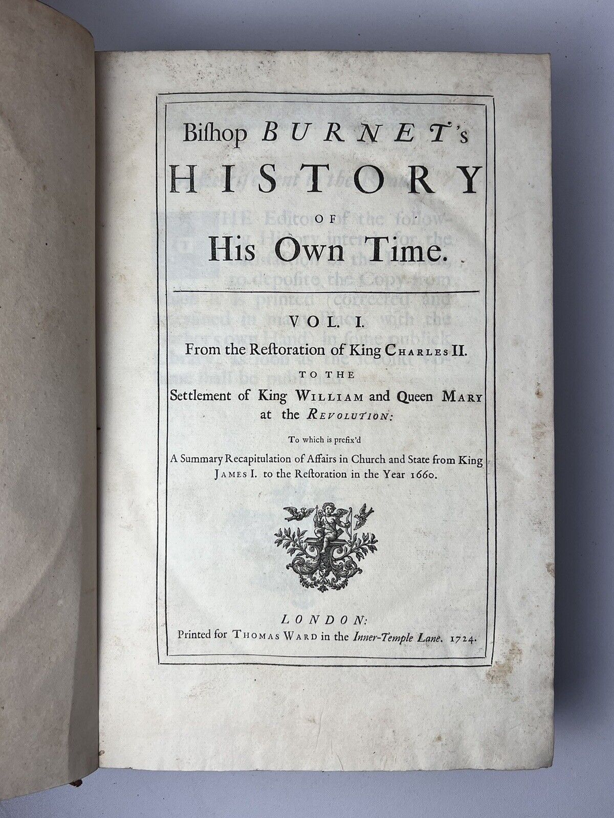 Burnet's History of His Own Time 1724-34 First Edition