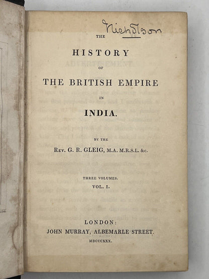 The History of the British Empire in India 1830