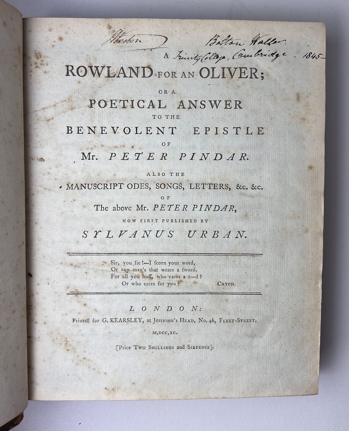 The Collected Works of Peter Pindar 1780-94