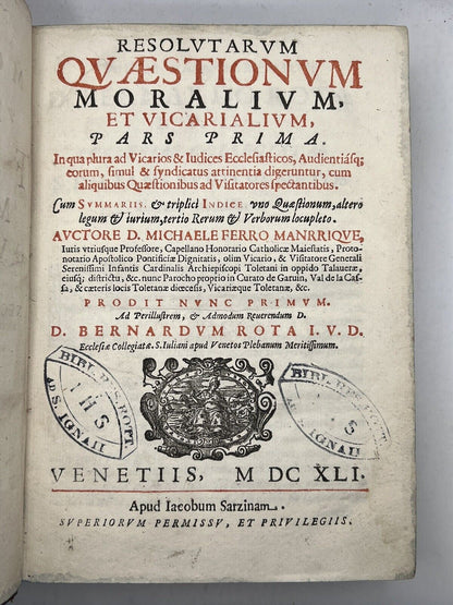 Christian Morality, Laws & Rites 1641 First Edition