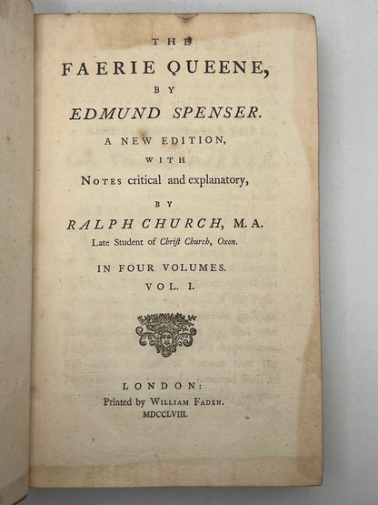 The Faerie Queene by Edmund Spenser 1758