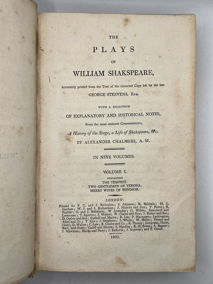 The Plays of William Shakespeare 1805: The Chalmers Edition